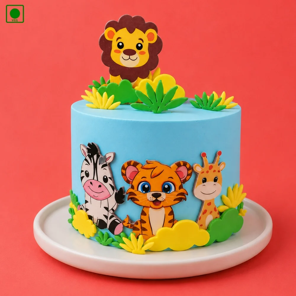 Jungle Theme Kids Cake