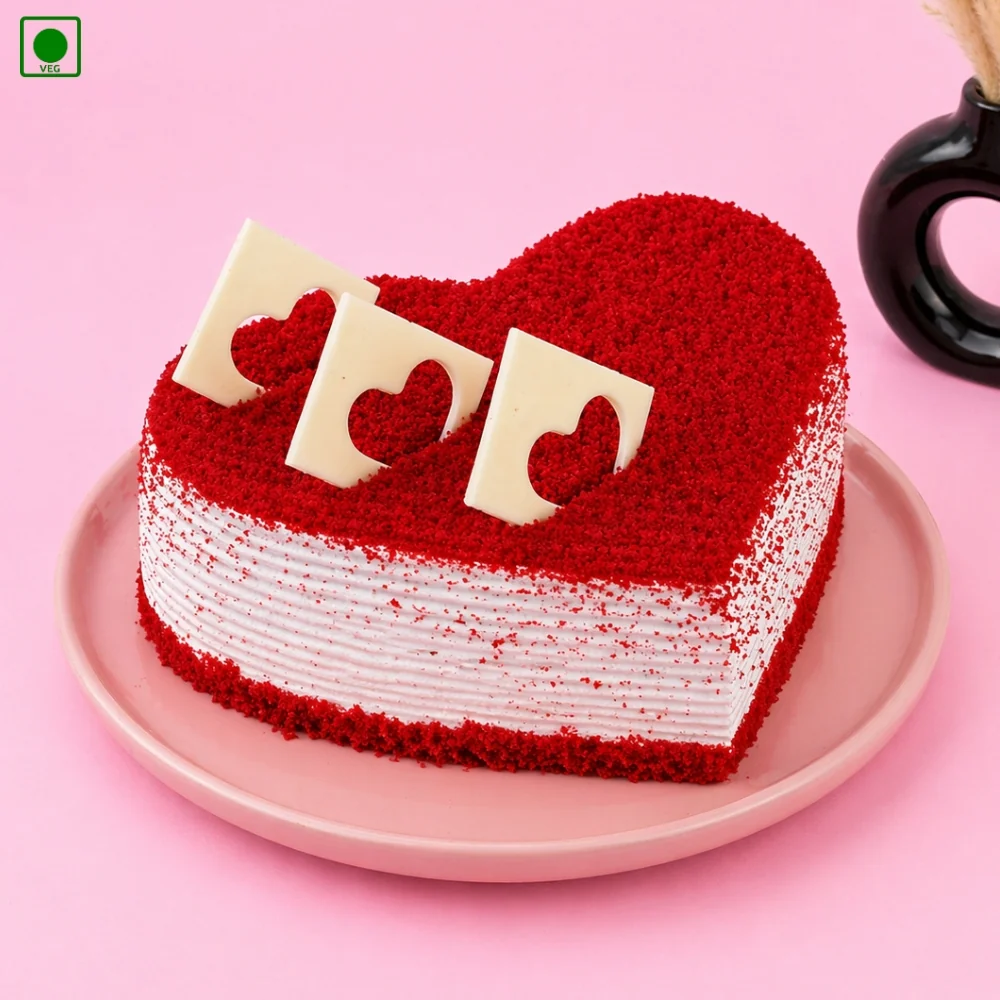Red Velvet Heart Cake