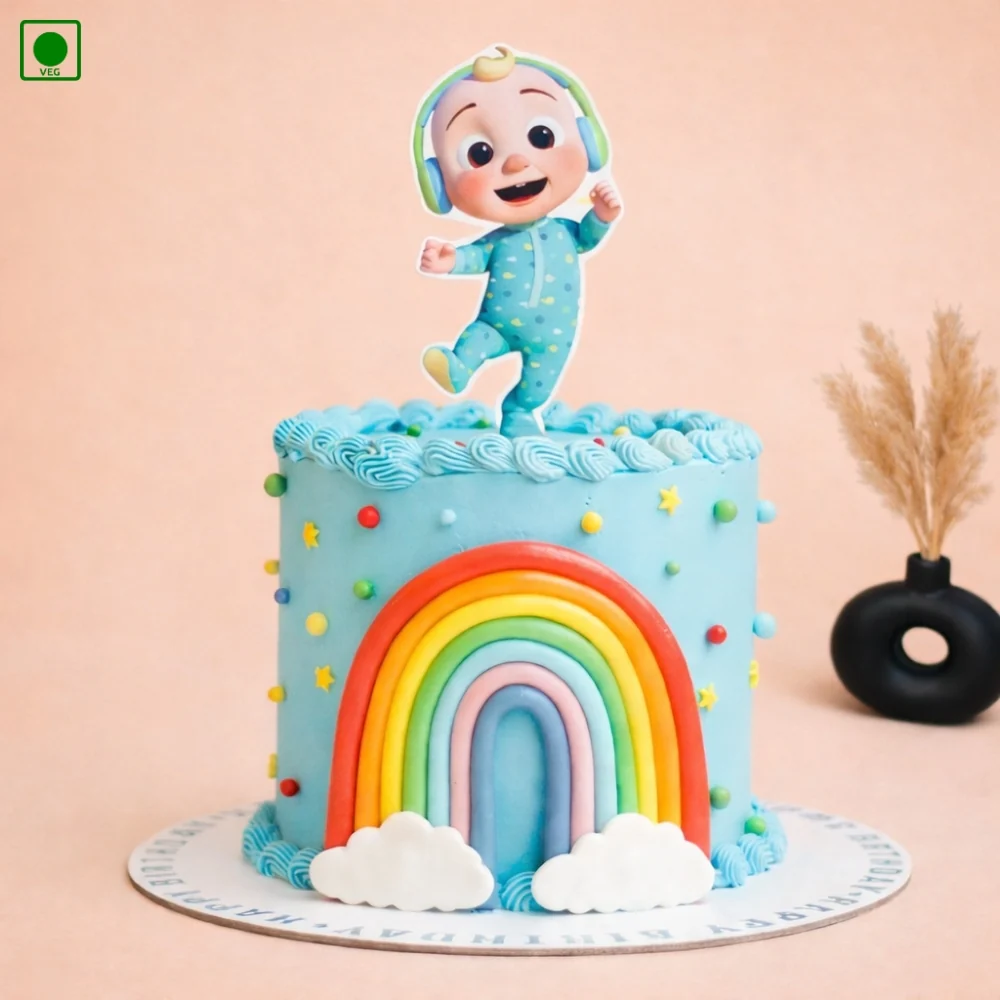 Colorful Cocomelon Rainbow Delight Cake