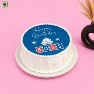 HBD Boss Blue Celebration Cake